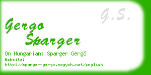 gergo sparger business card